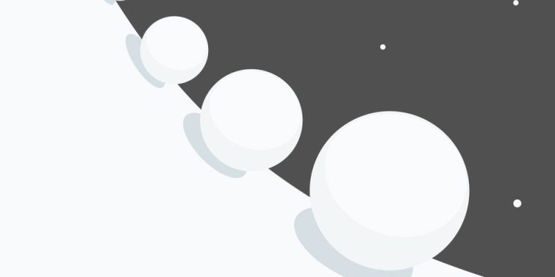 Snowball falling down hill and growing in size
